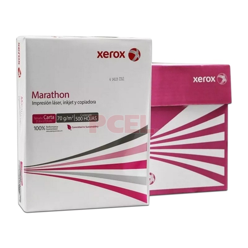 PAPEL XEROX MARATHON 70GR CAJA CON 10 RESMAS BLANCURA 99% PAQUETE CON 500 HOJAS 