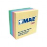 BLOCK DE NOTAS ADHESIVAS PASTEL 3X3 MAE E 74G/M2 DE ESPESOR, 100 HOJAS POR COLOR