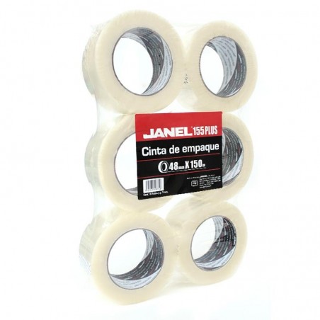CINTA DE EMPAQUE JANEL TRANSPARENTE MEDIDAS 48MMX150 MTS EMP-/6 PZAS 